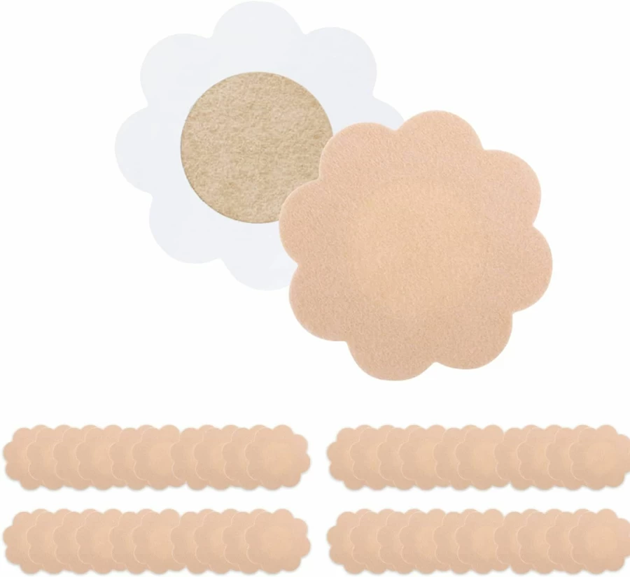 JamiPtoc 40-Pack Disposable Nipple Covers, Breathable Adhesive Pasties for Women, Reusable Breast Petals for Comfort and Coverage