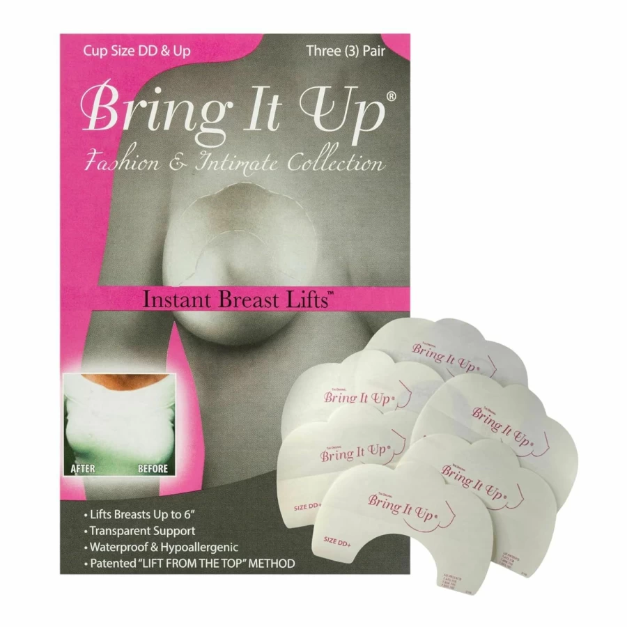 Bring It Up Waterproof Breast Lift Tape for DD+ Cup - 3 Pairs Nude Boob Tape, Backless & Strapless Bra Alternative, Instant Support for Backless Dresses