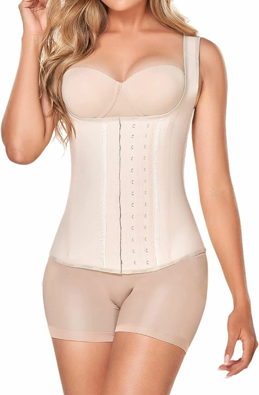 Ann Chery Women's Waist Trainer Corset - Colombian Body Shaper for Weight Loss & Tummy Control with Adjustable Straps & 3 Hook Closure
