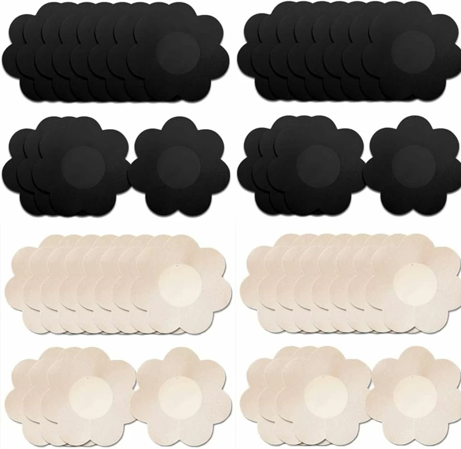 YSB YISIBIA 40 Pairs Disposable Nipple Covers for Women - Invisible, Natural Satin Pasties, Sticky Breast Petals for Comfort & Coverage