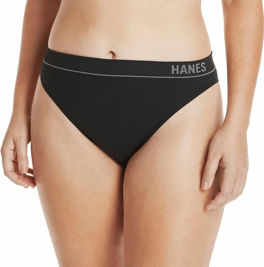 Hanes Women's Seamless Rib Hi-Rise Cheeky Panties 6-Pack - Assorted Colors, Comfortable Underwear