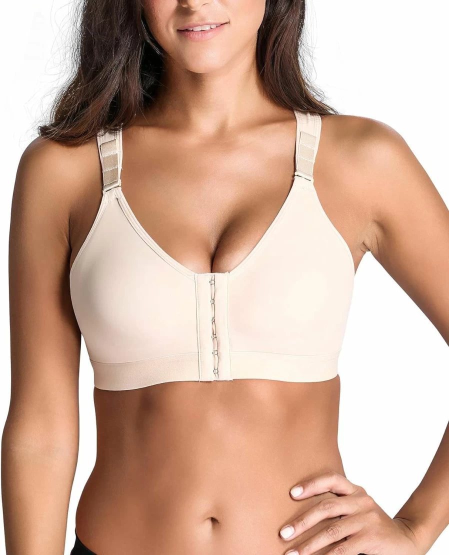 SHAPERX Women's Post-Surgery Front Closure Sports Bra for Comfort and Support