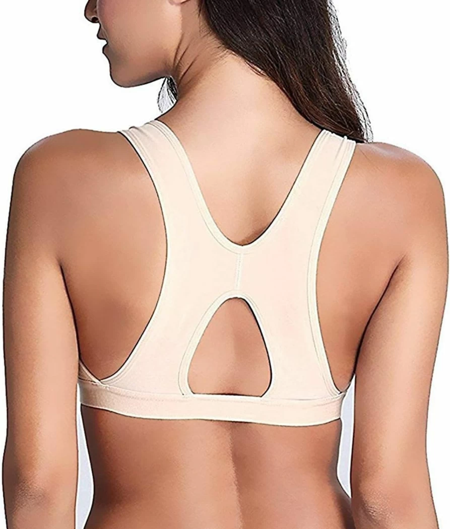 SHAPERX Women's Post-Surgery Front Closure Sports Bra for Comfort and Support