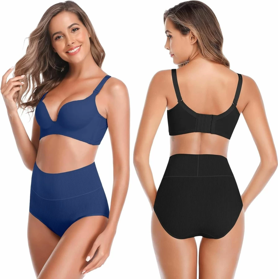 JojoQueen Women's High Waist Cotton Underwear - Soft, Super Stretchy Full Coverage Briefs - Comfortable Panties for Women