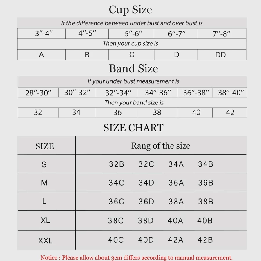 Gailife Women's Comfort Wireless Deep V Bralette - Adjustable Straps, Seamless Plunge Bra with Extender, No Underwire Soft Lounge Bra