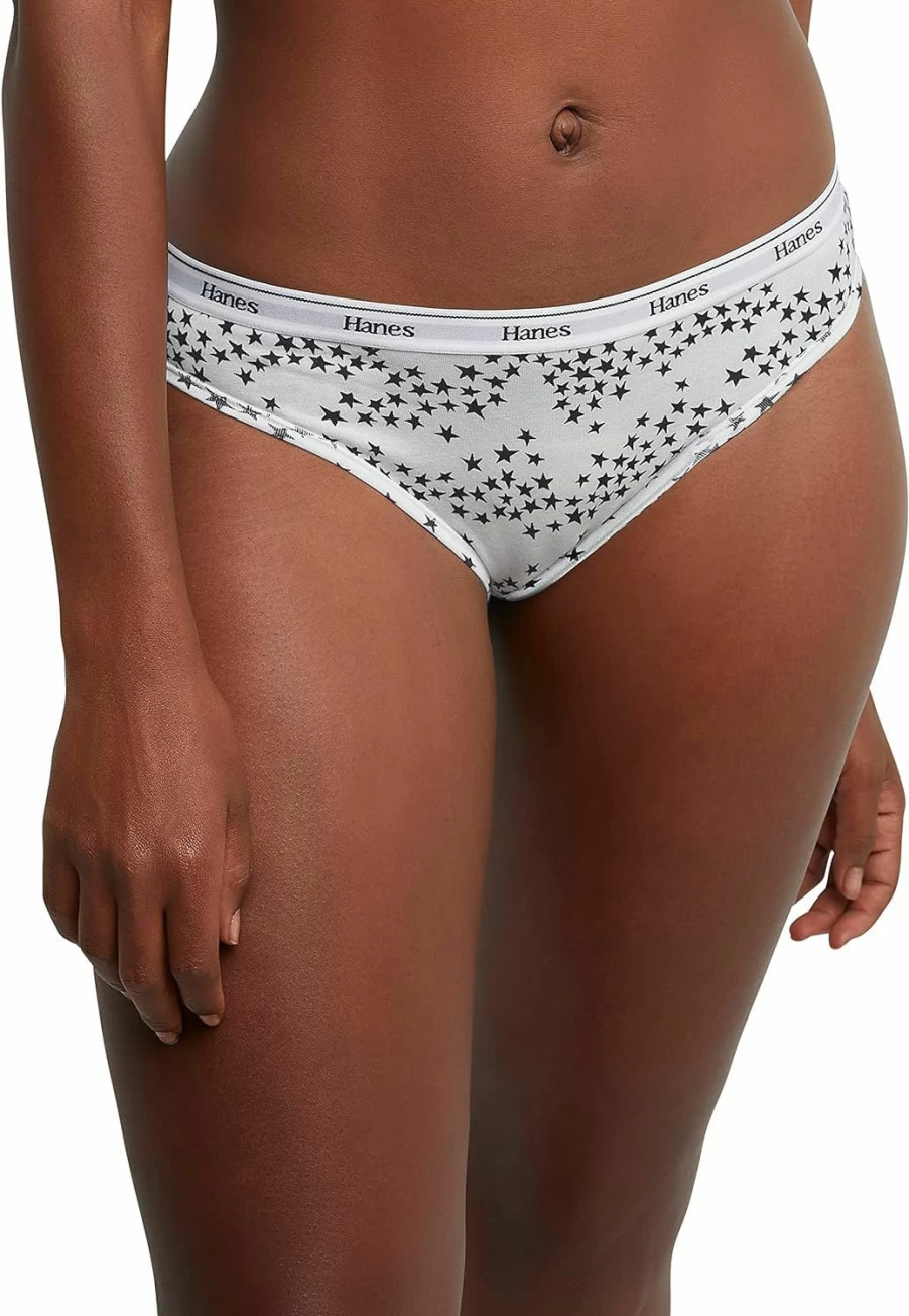 Hanes Women's Cotton Bikini Panties 6-Pack - Breathable, Stretch Underwear Assorted Colors