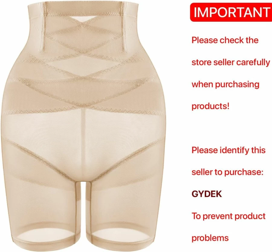 GYDEK High Waisted Shapewear Shorts for Women - Tummy Control Body Shaper, Thigh Slimmer Girdle Underwear