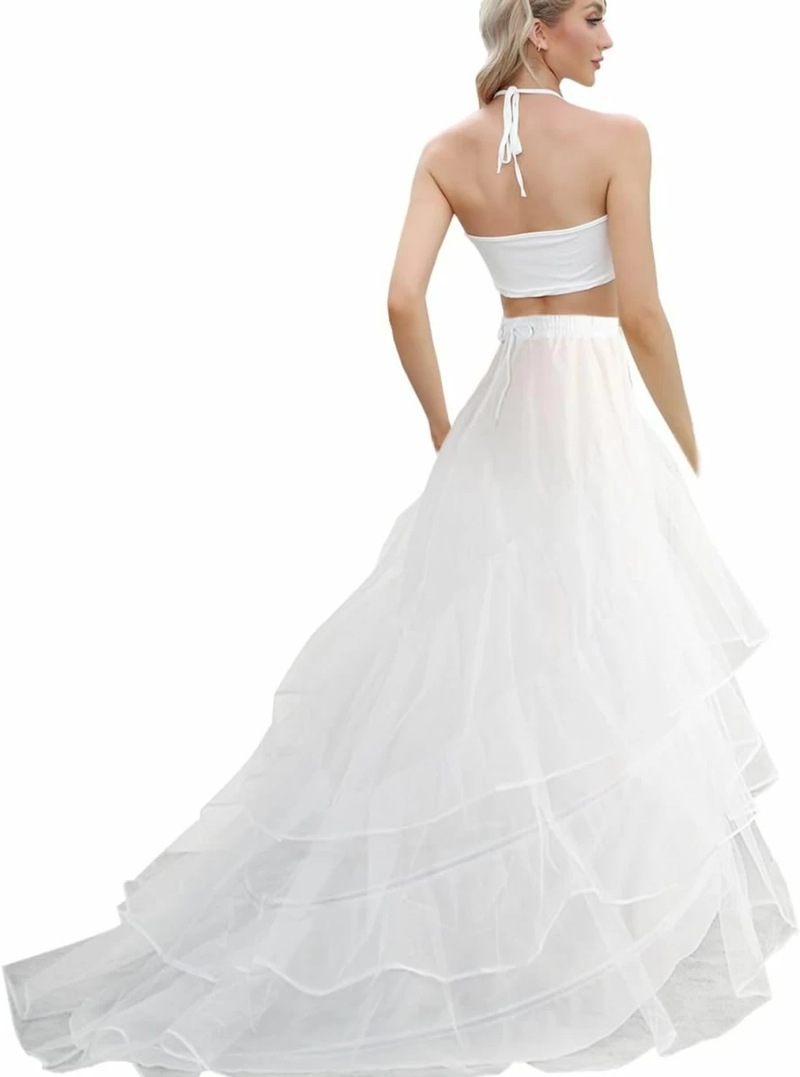 ELTONGUU 8-Layer Tulle Petticoat Underskirt for Wedding Dresses – Hoopless Crinoline Bridal Skirt