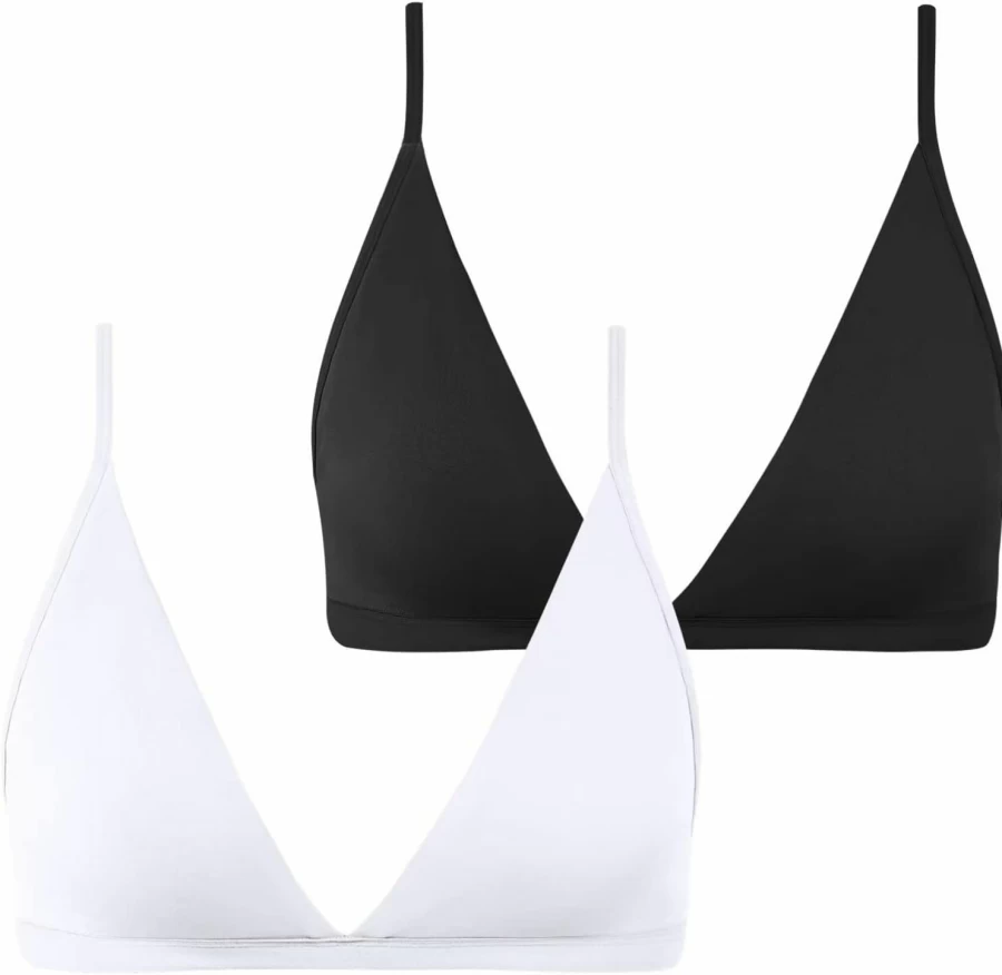 INIBUD Women's Seamless Yoga Bralette with Removable Pads, Adjustable V-Neck Triangle Wireless Bra
