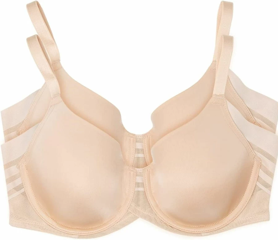 Felina Marvelous Plus Size T-Shirt Bra - Seamless Smoothing Lingerie with Tighter Band for Women