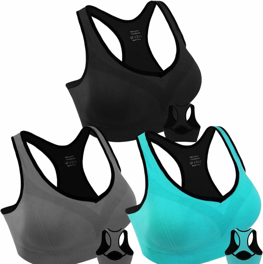 Double Couple High Impact Sports Bra for Women - Racerback Workout Yoga Gym Fitness Bra