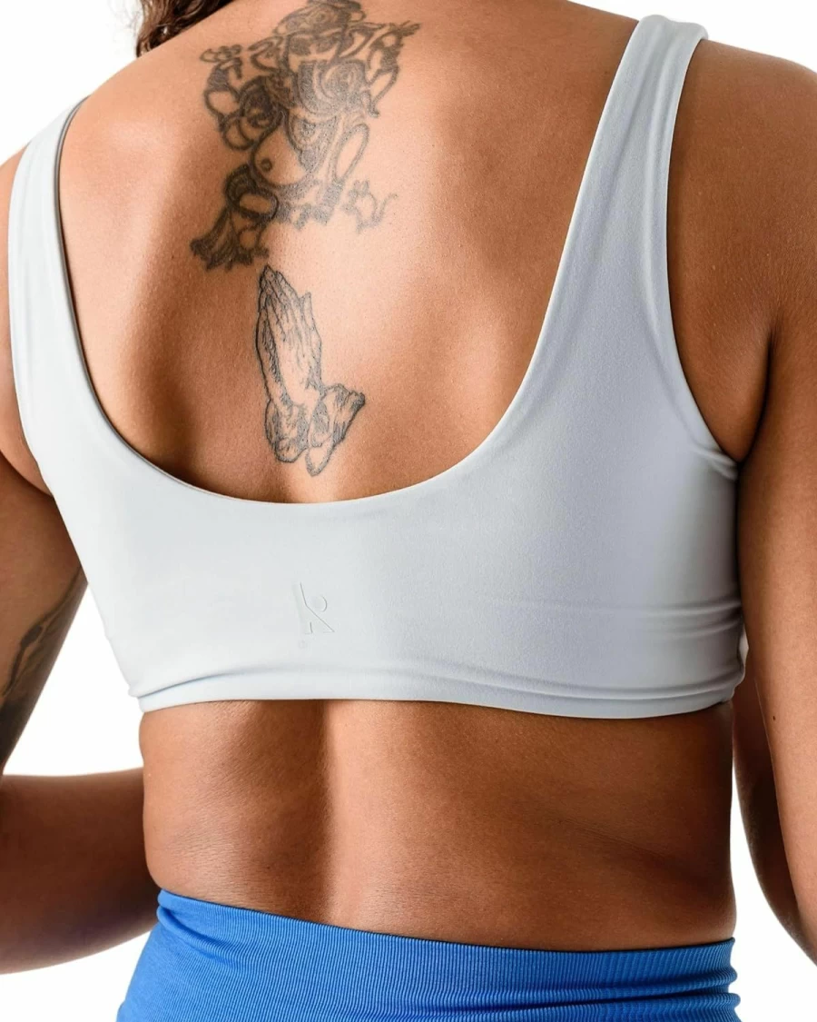 Kamo Fitness Cleo Scoop Neck Yoga Bralette - Wireless Low Impact Sports Bra for Women, Double Lined Minimal Design Workout Top