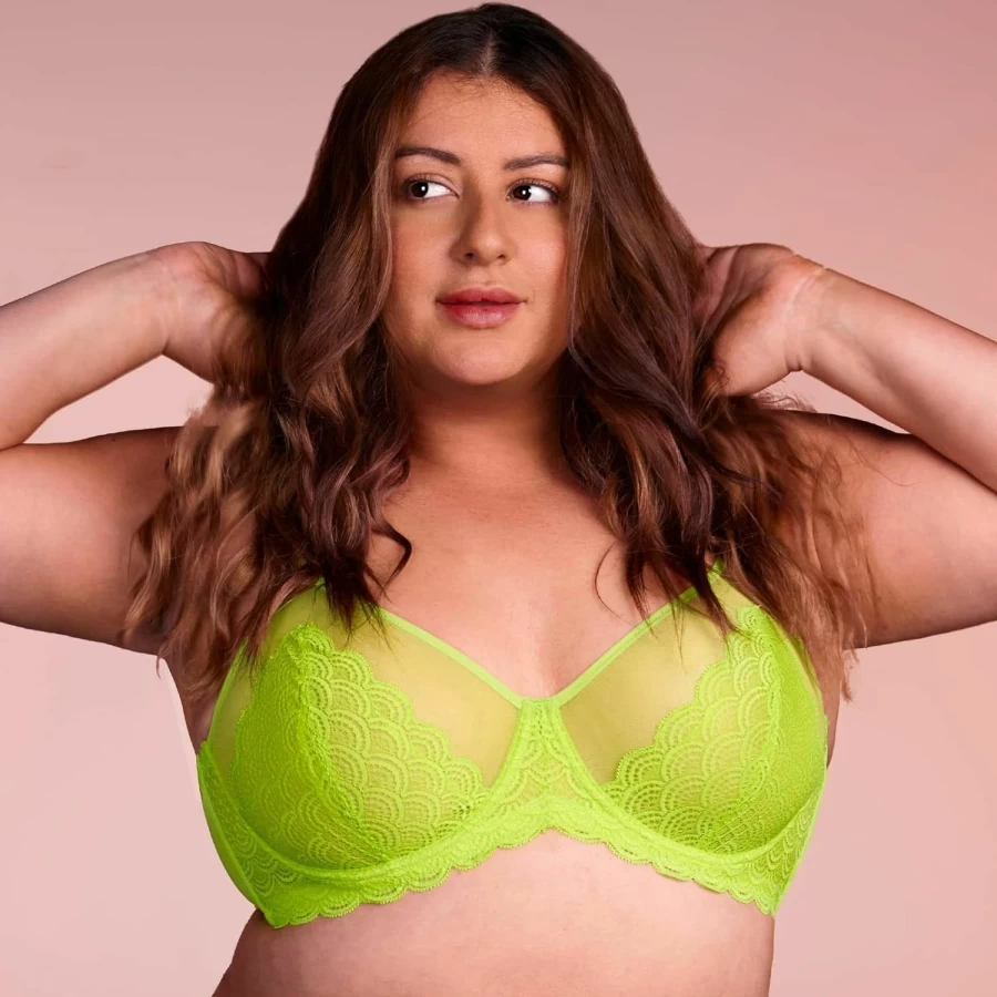 HSIA Plus Size Minimizer Bra for Women - Full Coverage Lace Underwire Bra for Heavy Breasts, Unlined Support