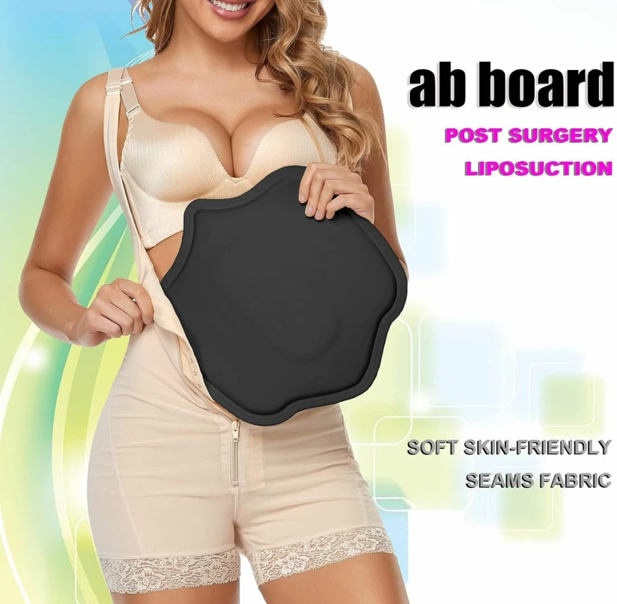 Moolida Post-Surgery Abdominal Compression Board for Liposuction Recovery - Black Lipo Foam Support