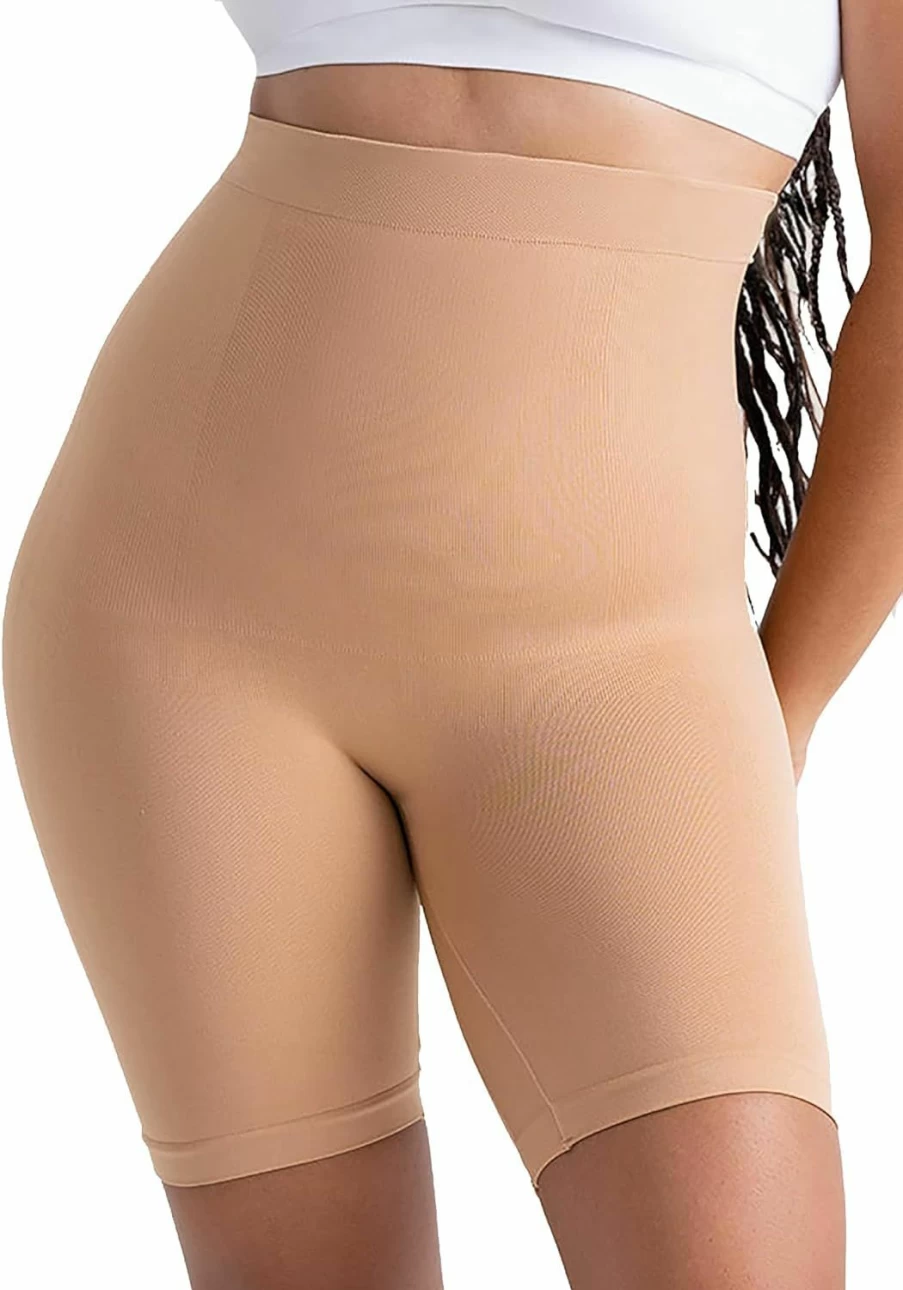 SHAPERMINT Women's High Waisted Shapewear Shorts - Tummy Control & Thigh Slimming Body Shaper for All-Day Comfort