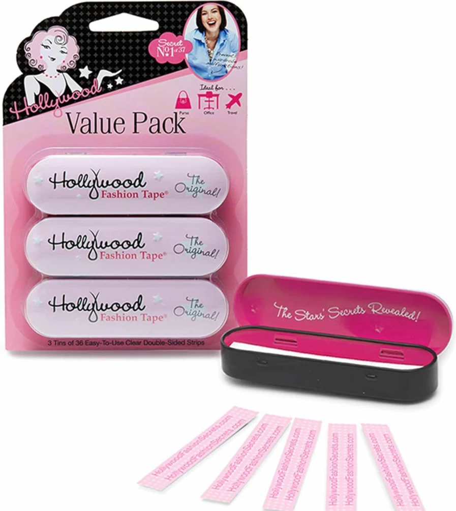Hollywood Fashion Secrets Double Stick Tape - 36 Strips for Fabric, Clothing & Seamless Style, Skin-Safe Adhesive Fashion Tape
