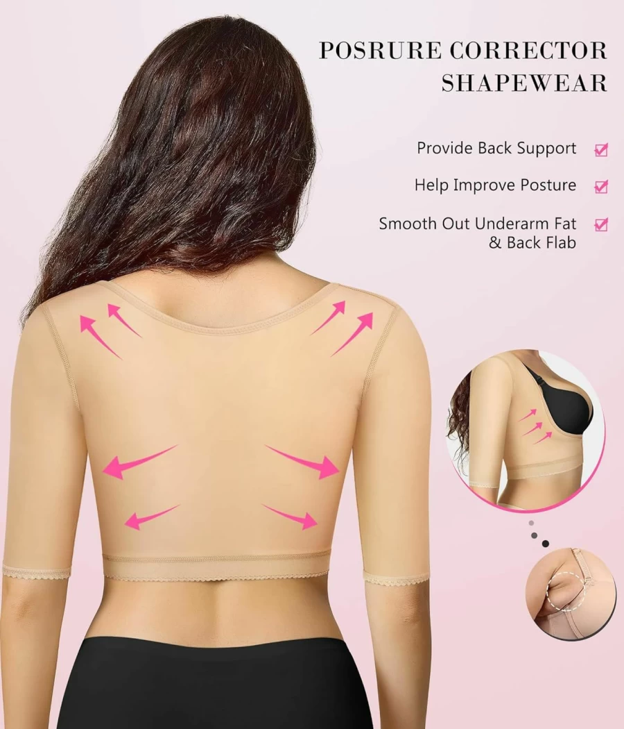 BRABIC Post-Surgery Arm Compression Sleeve for Women - Shapewear Tops & Arm Shaper for Recovery