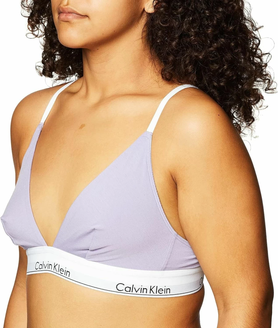 Calvin Klein Women's Modern Cotton Triangle Bra - Comfortable Wireless Lingerie for Everyday Wear