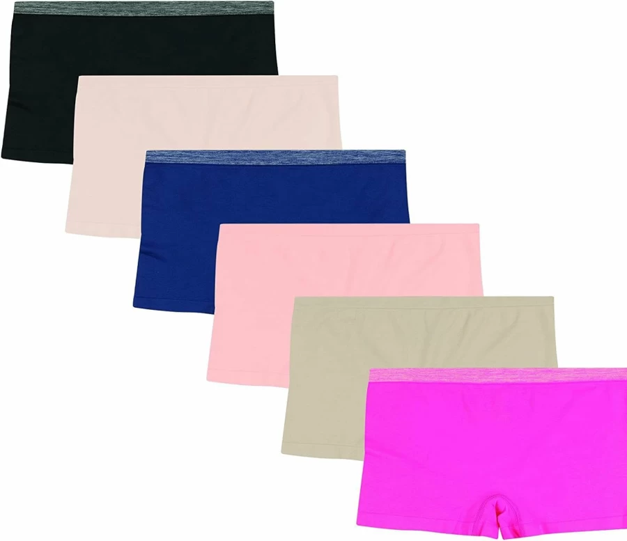 Hanes Women's Comfort Flex Fit Seamless Underwear 6-Pack - Bikini, Boyshort & Thong Panties