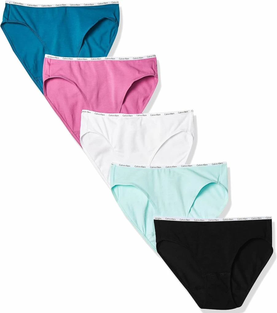Calvin Klein Women's Cotton Stretch Multipack Bikini Panties with Logo Design