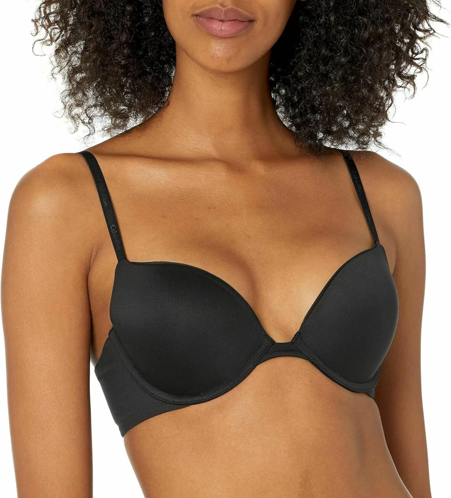 Calvin Klein Women's Push Up Plunge Bra - Lift & Support Lace Underwire Demi Cup