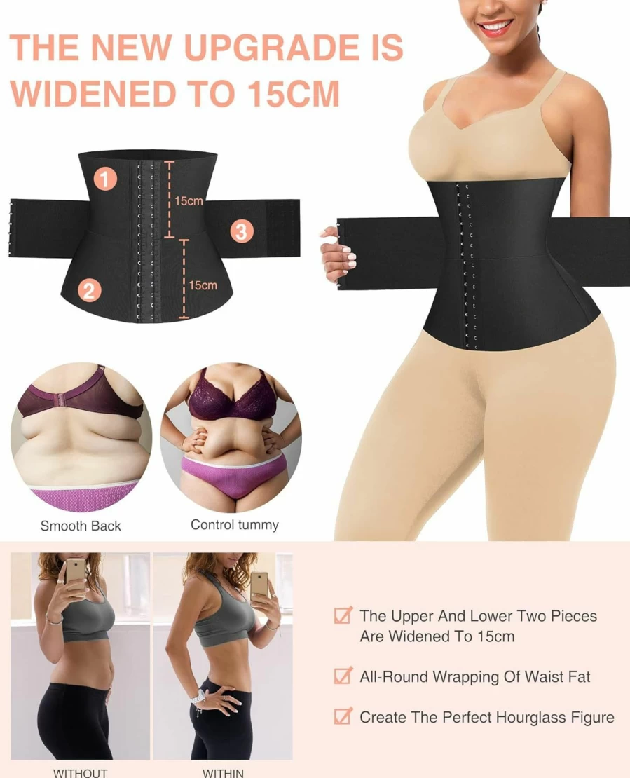 FeelinGirl Adjustable Waist Trainer for Women - Seamless Underbust Corset Cincher for Workout & Body Shaping