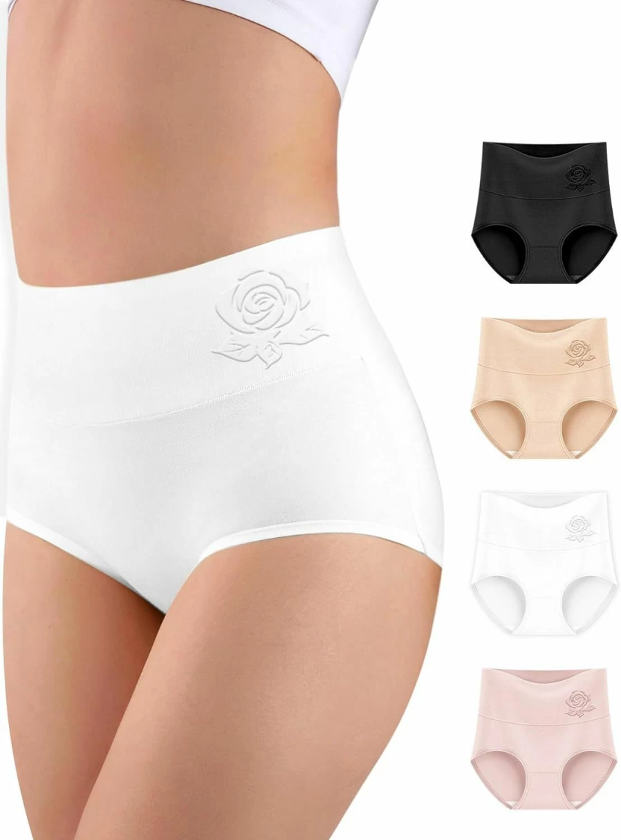 MEIYATING Women's High Waisted Tummy Control Panties Postpartum Underwear Multipack - Comfortable Shaping Briefs for Ladies