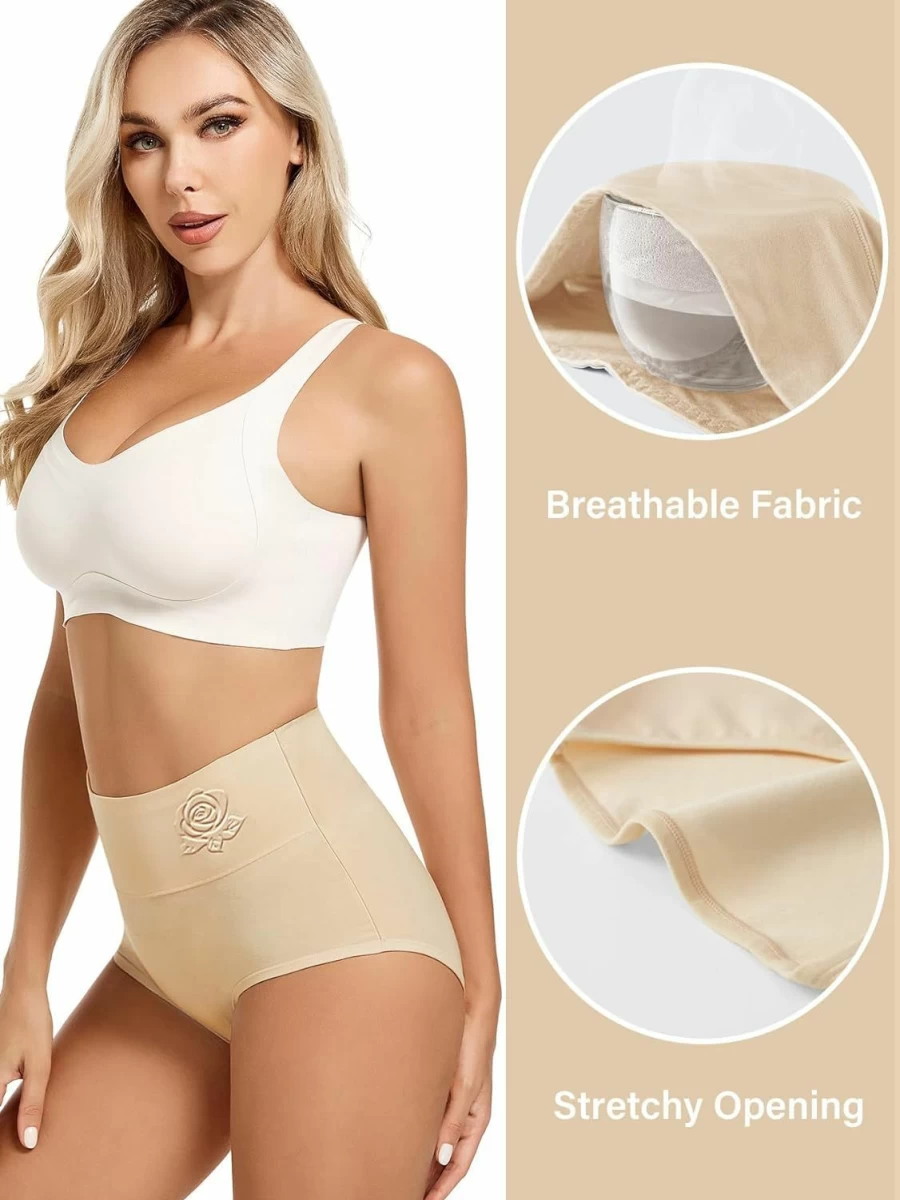 MEIYATING Women's High Waisted Tummy Control Panties Postpartum Underwear Multipack - Comfortable Shaping Briefs for Ladies