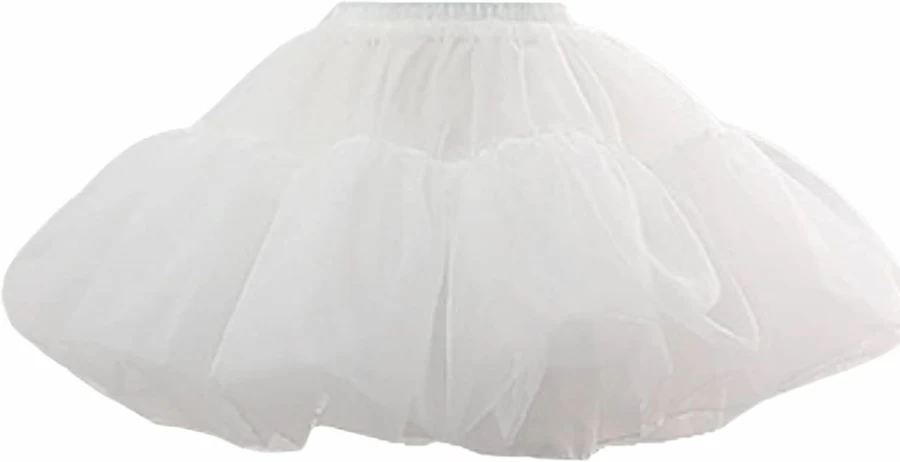 FERE8890 Women's Short Tulle Crinoline Underskirt - Hoopless Bubble Petticoat for Dresses, Above Knee Length