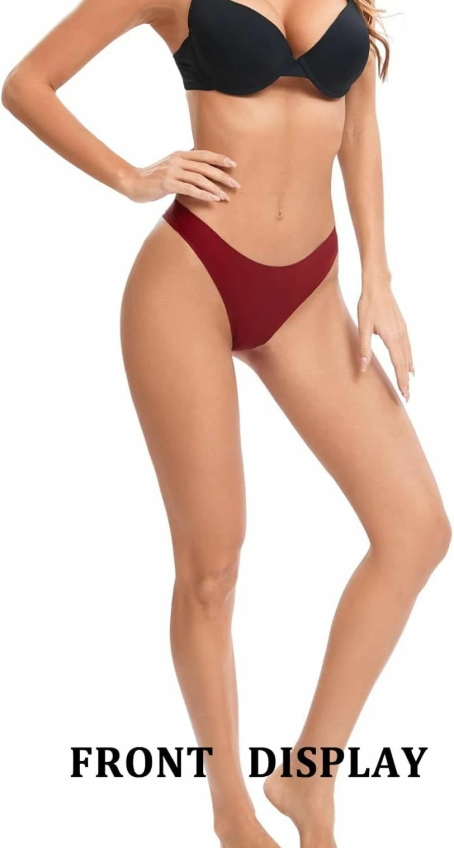 POKARLA Women's No Show Seamless Thongs - 10-Pack Comfortable Invisible Underwear