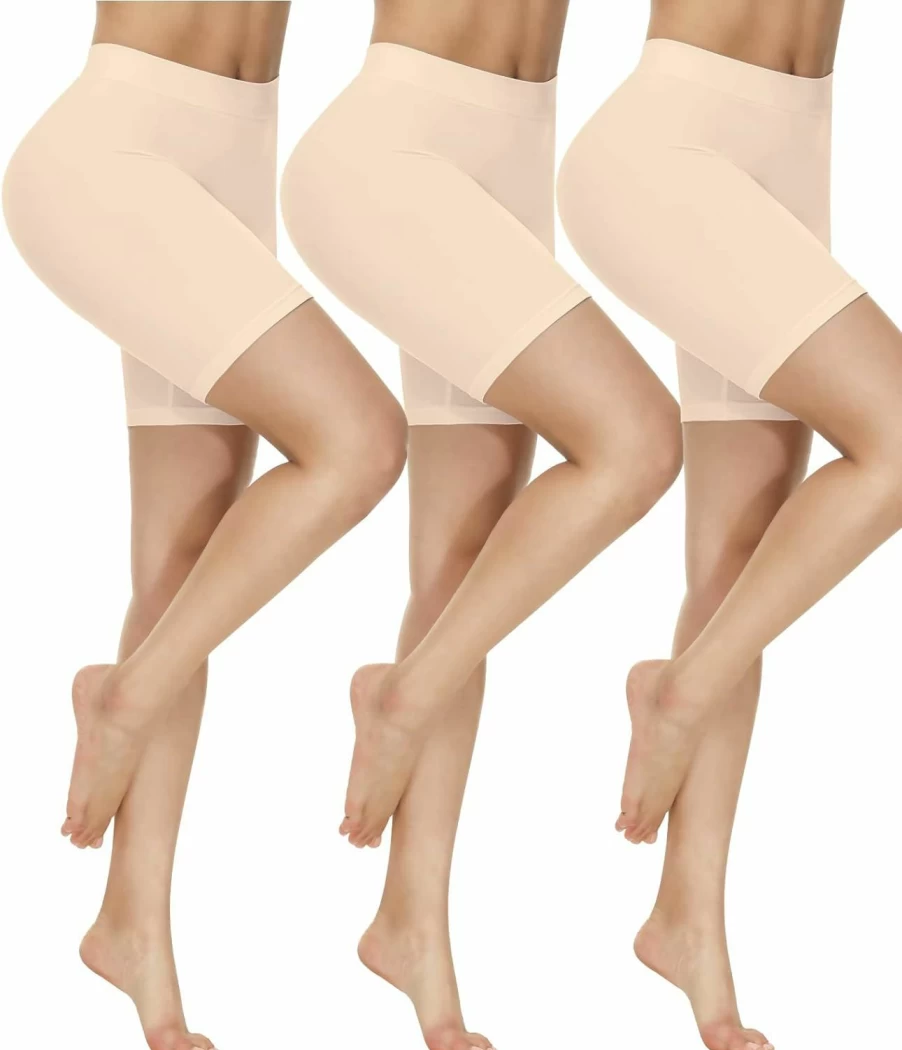 Yeblues Women's 3-Pack Seamless Shapewear Shorts - Breathable Boyshorts for Yoga, Cycling, Workout & Under Dresses