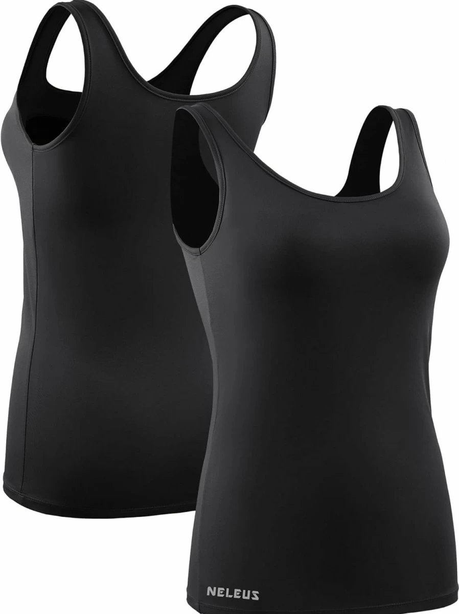 NELEUS Women's 3-Pack Workout Tank Tops with Built-in Sports Bra - Moisture Wicking Athletic Shirts for Running & Fitness