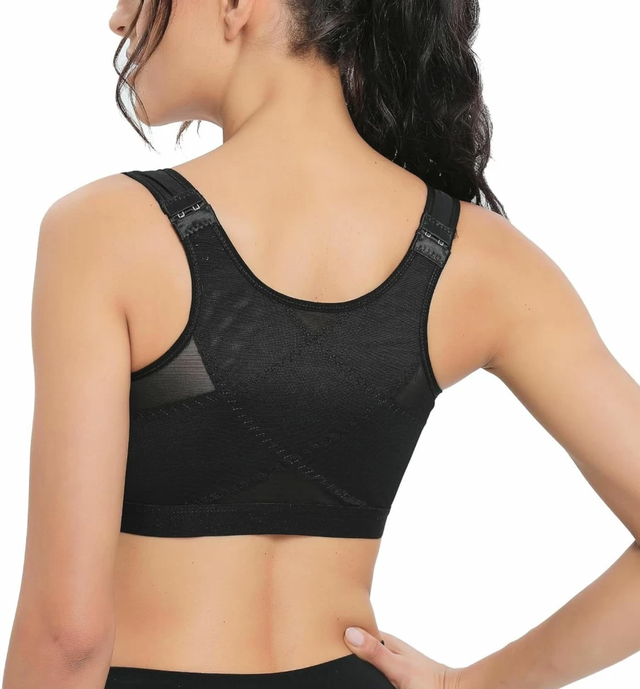 Newlashua Women's Front Closure Wireless Bra - Full Coverage, Posture Support & Smoothing Comfort